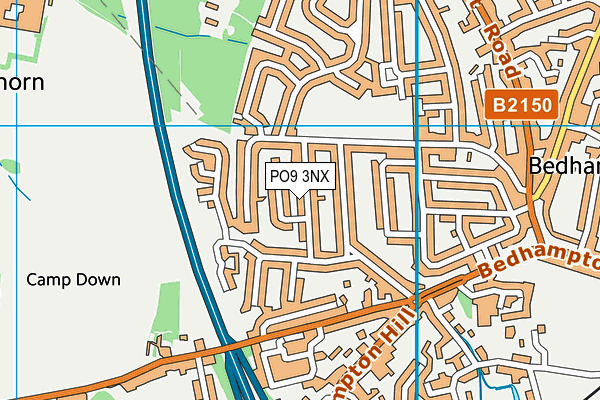 PO9 3NX map - OS VectorMap District (Ordnance Survey) PO9 3NX map - OS VectorMap District (Ordnance Survey)