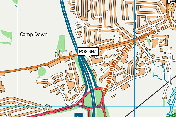 PO9 3NZ map - OS VectorMap District (Ordnance Survey)