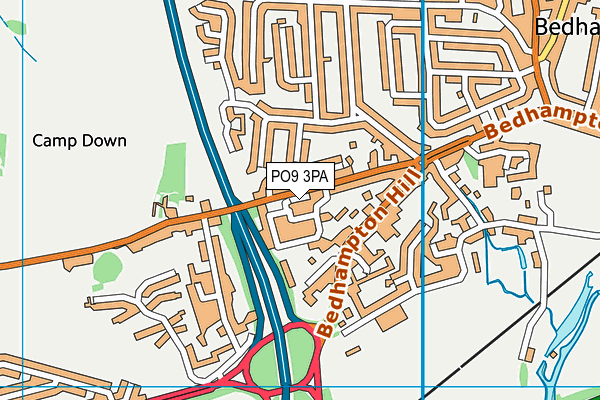 PO9 3PA map - OS VectorMap District (Ordnance Survey) PO9 3PA map - OS VectorMap District (Ordnance Survey)