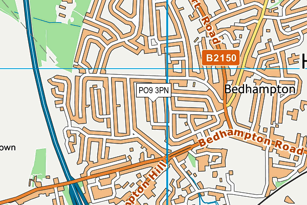 PO9 3PN map - OS VectorMap District (Ordnance Survey) PO9 3PN map - OS VectorMap District (Ordnance Survey)