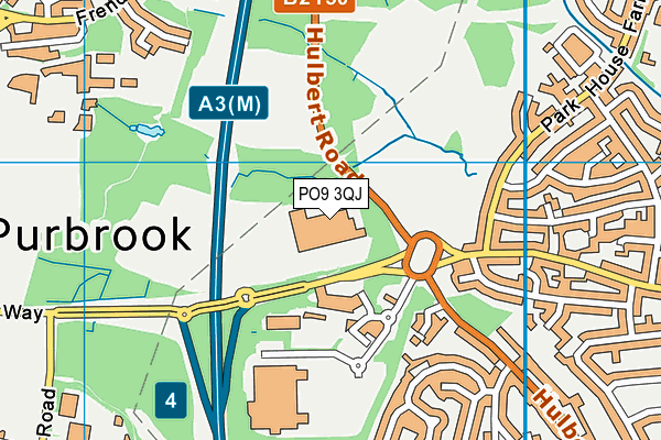 PO9 3QJ map - OS VectorMap District (Ordnance Survey)