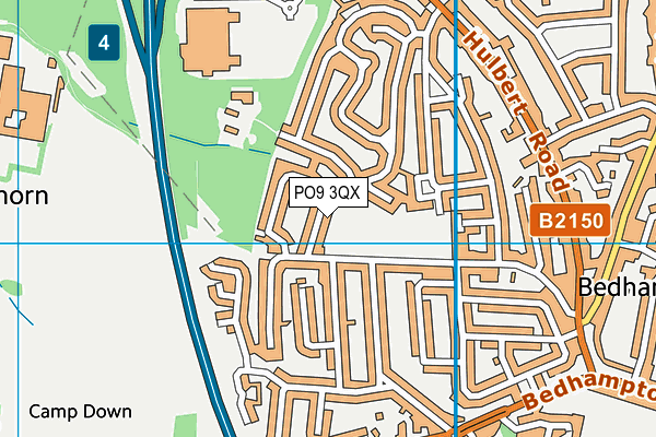 PO9 3QX map - OS VectorMap District (Ordnance Survey) PO9 3QX map - OS VectorMap District (Ordnance Survey)