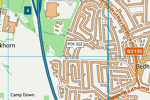 PO9 3QZ map - OS VectorMap District (Ordnance Survey) PO9 3QZ map - OS VectorMap District (Ordnance Survey)