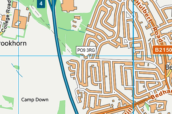 PO9 3RG map - OS VectorMap District (Ordnance Survey)