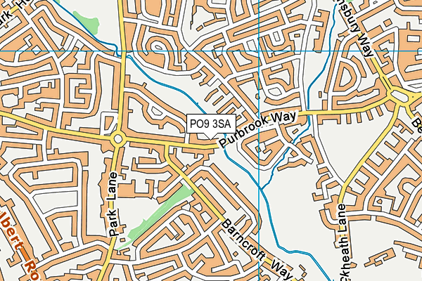 PO9 3SA map - OS VectorMap District (Ordnance Survey) PO9 3SA map - OS VectorMap District (Ordnance Survey)