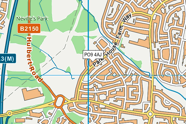 PO9 4AJ map - OS VectorMap District (Ordnance Survey) PO9 4AJ map - OS VectorMap District (Ordnance Survey)