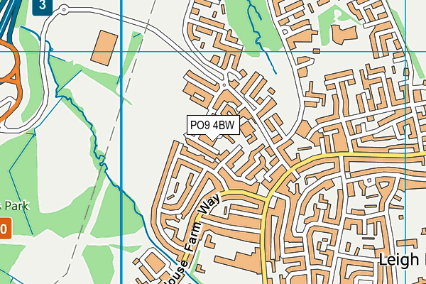 PO9 4BW map - OS VectorMap District (Ordnance Survey) PO9 4BW map - OS VectorMap District (Ordnance Survey)