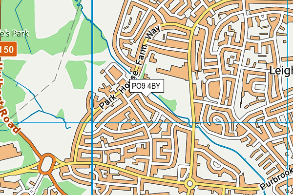 PO9 4BY map - OS VectorMap District (Ordnance Survey) PO9 4BY map - OS VectorMap District (Ordnance Survey)