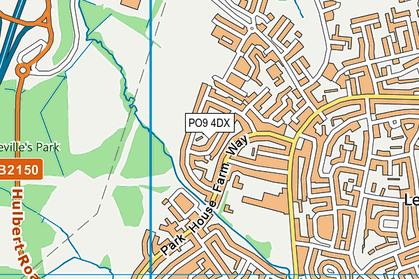 PO9 4DX map - OS VectorMap District (Ordnance Survey) PO9 4DX map - OS VectorMap District (Ordnance Survey)
