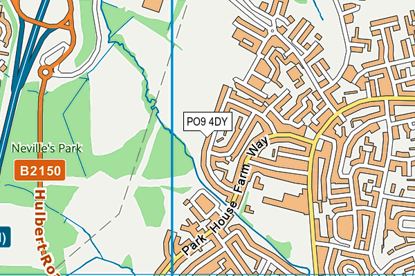 PO9 4DY map - OS VectorMap District (Ordnance Survey) PO9 4DY map - OS VectorMap District (Ordnance Survey)