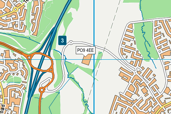PO9 4EE map - OS VectorMap District (Ordnance Survey) PO9 4EE map - OS VectorMap District (Ordnance Survey)