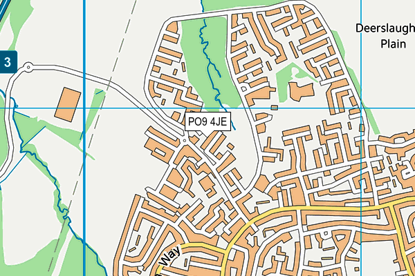 PO9 4JE map - OS VectorMap District (Ordnance Survey)