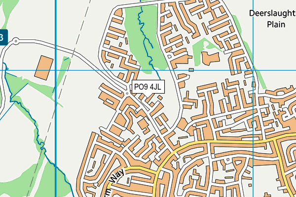PO9 4JL map - OS VectorMap District (Ordnance Survey) PO9 4JL map - OS VectorMap District (Ordnance Survey)