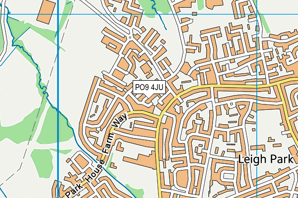 PO9 4JU map - OS VectorMap District (Ordnance Survey) PO9 4JU map - OS VectorMap District (Ordnance Survey)