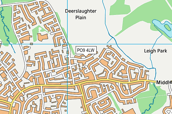 PO9 4LW map - OS VectorMap District (Ordnance Survey) PO9 4LW map - OS VectorMap District (Ordnance Survey)