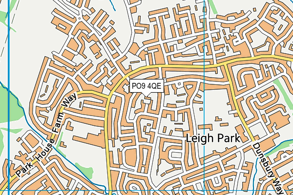 PO9 4QE map - OS VectorMap District (Ordnance Survey) PO9 4QE map - OS VectorMap District (Ordnance Survey)