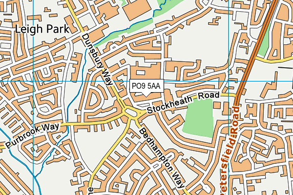 PO9 5AA map - OS VectorMap District (Ordnance Survey) PO9 5AA map - OS VectorMap District (Ordnance Survey)