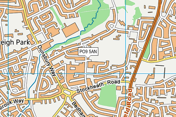 PO9 5AN map - OS VectorMap District (Ordnance Survey) PO9 5AN map - OS VectorMap District (Ordnance Survey)