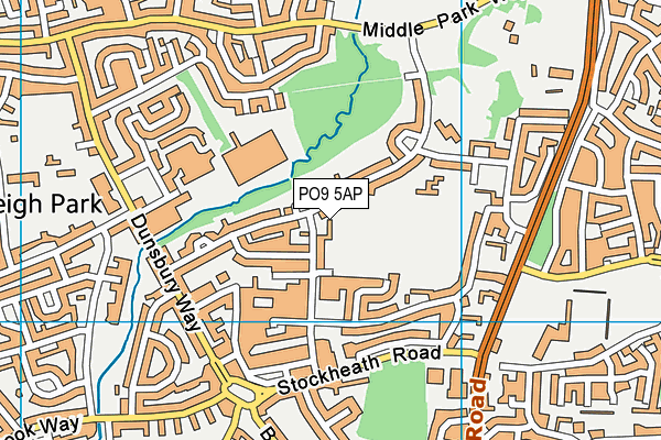 PO9 5AP map - OS VectorMap District (Ordnance Survey) PO9 5AP map - OS VectorMap District (Ordnance Survey)