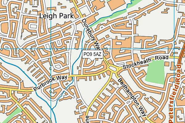PO9 5AZ map - OS VectorMap District (Ordnance Survey) PO9 5AZ map - OS VectorMap District (Ordnance Survey)