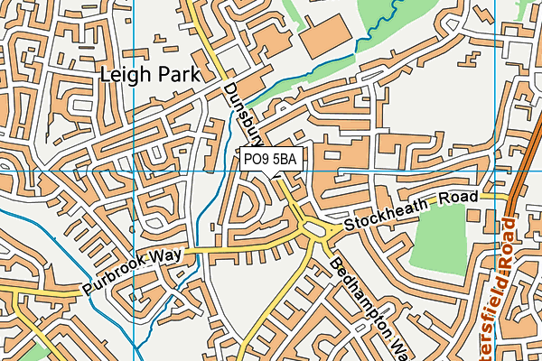 PO9 5BA map - OS VectorMap District (Ordnance Survey)