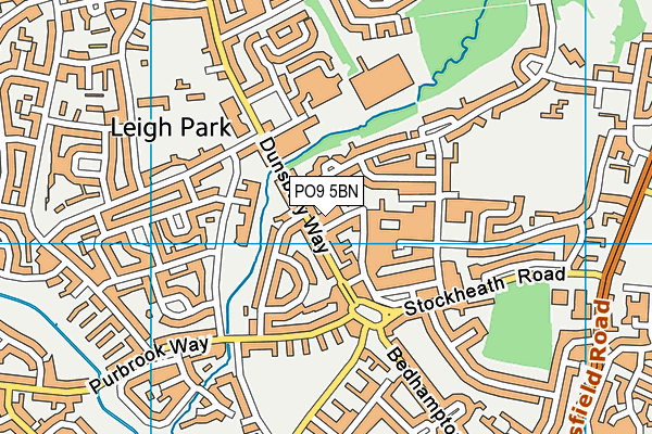PO9 5BN map - OS VectorMap District (Ordnance Survey) PO9 5BN map - OS VectorMap District (Ordnance Survey)