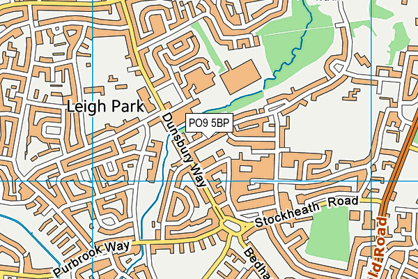 PO9 5BP map - OS VectorMap District (Ordnance Survey) PO9 5BP map - OS VectorMap District (Ordnance Survey)