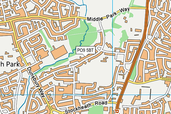 PO9 5BT map - OS VectorMap District (Ordnance Survey) PO9 5BT map - OS VectorMap District (Ordnance Survey)