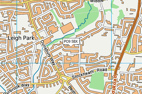 PO9 5BX map - OS VectorMap District (Ordnance Survey) PO9 5BX map - OS VectorMap District (Ordnance Survey)