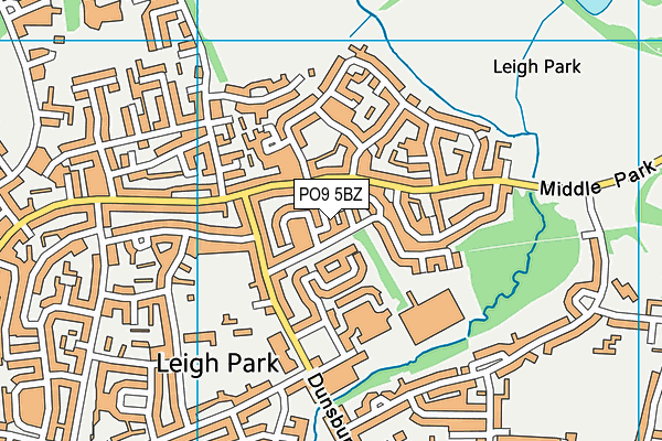 PO9 5BZ map - OS VectorMap District (Ordnance Survey) PO9 5BZ map - OS VectorMap District (Ordnance Survey)