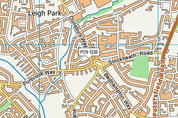 PO9 5DB map - OS VectorMap District (Ordnance Survey) PO9 5DB map - OS VectorMap District (Ordnance Survey)