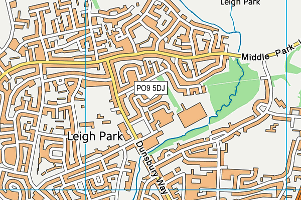 PO9 5DJ map - OS VectorMap District (Ordnance Survey) PO9 5DJ map - OS VectorMap District (Ordnance Survey)