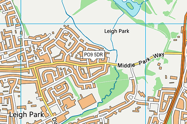 PO9 5DR map - OS VectorMap District (Ordnance Survey) PO9 5DR map - OS VectorMap District (Ordnance Survey)