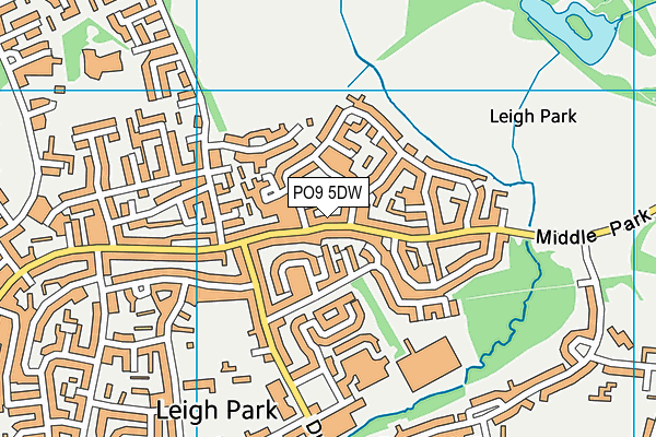 PO9 5DW map - OS VectorMap District (Ordnance Survey) PO9 5DW map - OS VectorMap District (Ordnance Survey)