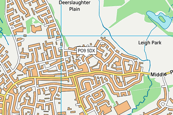 PO9 5DX map - OS VectorMap District (Ordnance Survey) PO9 5DX map - OS VectorMap District (Ordnance Survey)