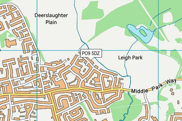 PO9 5DZ map - OS VectorMap District (Ordnance Survey) PO9 5DZ map - OS VectorMap District (Ordnance Survey)