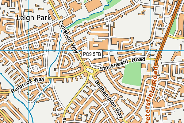 PO9 5FB map - OS VectorMap District (Ordnance Survey) PO9 5FB map - OS VectorMap District (Ordnance Survey)