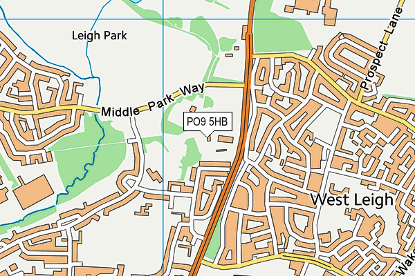 PO9 5HB map - OS VectorMap District (Ordnance Survey) PO9 5HB map - OS VectorMap District (Ordnance Survey)