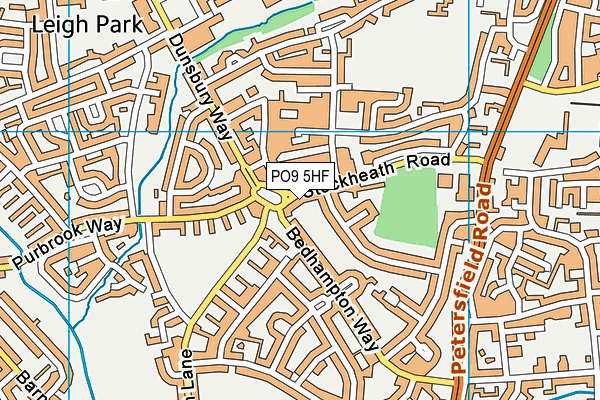 PO9 5HF map - OS VectorMap District (Ordnance Survey) PO9 5HF map - OS VectorMap District (Ordnance Survey)