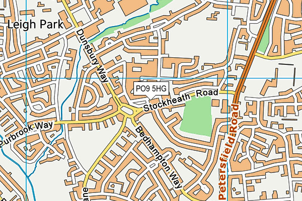 PO9 5HG map - OS VectorMap District (Ordnance Survey) PO9 5HG map - OS VectorMap District (Ordnance Survey)