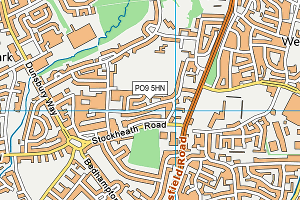PO9 5HN map - OS VectorMap District (Ordnance Survey)