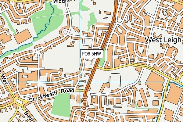 PO9 5HW map - OS VectorMap District (Ordnance Survey) PO9 5HW map - OS VectorMap District (Ordnance Survey)