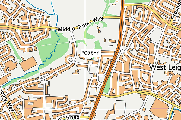 PO9 5HY map - OS VectorMap District (Ordnance Survey) PO9 5HY map - OS VectorMap District (Ordnance Survey)