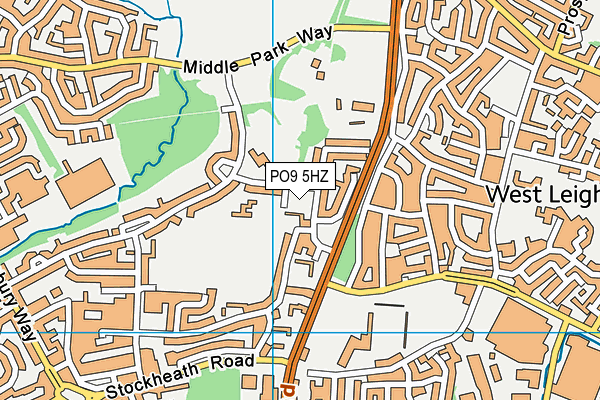 PO9 5HZ map - OS VectorMap District (Ordnance Survey) PO9 5HZ map - OS VectorMap District (Ordnance Survey)
