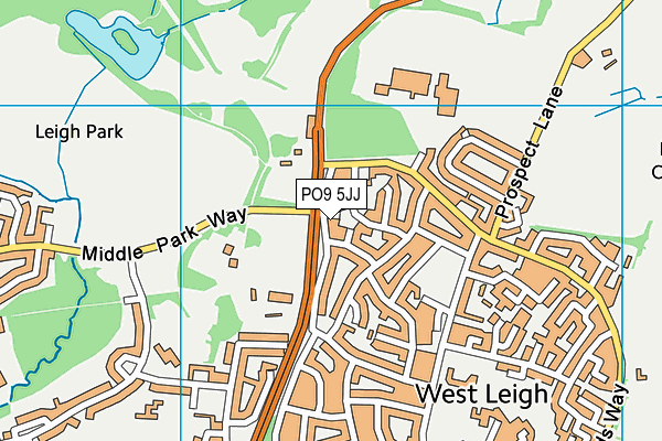 PO9 5JJ map - OS VectorMap District (Ordnance Survey) PO9 5JJ map - OS VectorMap District (Ordnance Survey)