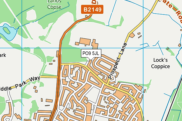 PO9 5JL map - OS VectorMap District (Ordnance Survey) PO9 5JL map - OS VectorMap District (Ordnance Survey)