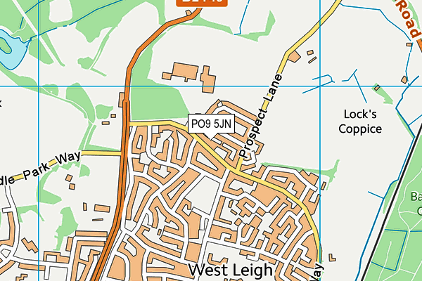 PO9 5JN map - OS VectorMap District (Ordnance Survey) PO9 5JN map - OS VectorMap District (Ordnance Survey)