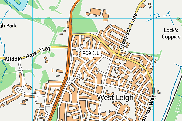 PO9 5JU map - OS VectorMap District (Ordnance Survey) PO9 5JU map - OS VectorMap District (Ordnance Survey)