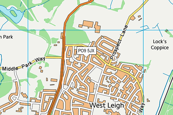 PO9 5JX map - OS VectorMap District (Ordnance Survey) PO9 5JX map - OS VectorMap District (Ordnance Survey)
