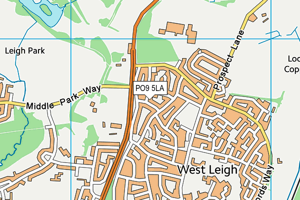 PO9 5LA map - OS VectorMap District (Ordnance Survey) PO9 5LA map - OS VectorMap District (Ordnance Survey)